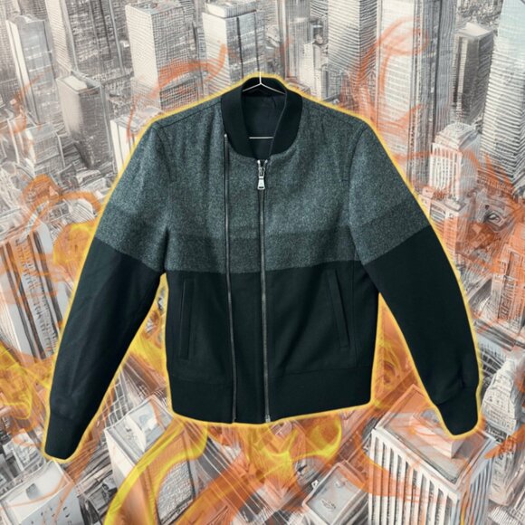 NEIL BARRETT Wool Bomber Jacket/ Coat Authentic & Rare Black Medium - Picture 1 of 14